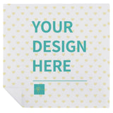 Customizable table napkin, white heart pattern, personalize design, party or kitchen use.