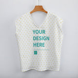 Customizable women's V-neck sweater vest with 'YOUR DESIGN HERE' and heart pattern, perfect for fall outfits.