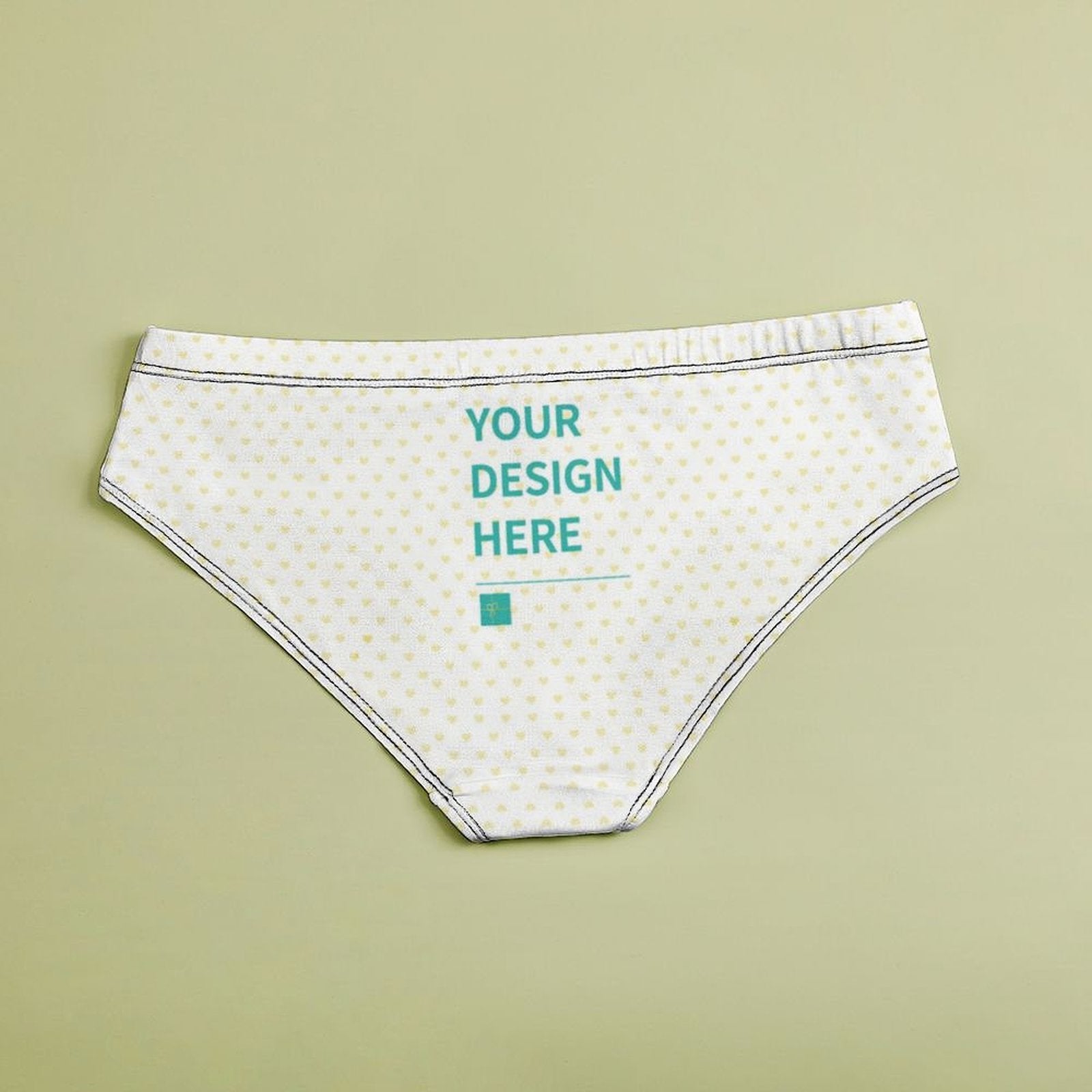 Custom low-rise women's underwear, milk silk material, 'YOUR DESIGN HERE' design, breathable panties, MyArtsyGift.com