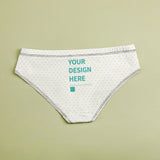 Custom low-rise women's underwear, milk silk material, 'YOUR DESIGN HERE' design, breathable panties, MyArtsyGift.com