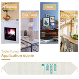 Custom table runner, suitable for various events and home decor, featuring personalized design, shown in multiple settings.
