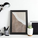 Abstract canvas print with European-style frame. Textured beige, brown, and white wall art for home decor and gifts.