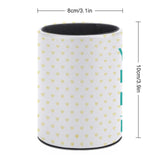 PU Leather Desk Pen Pencil Holder with Heart Pattern, Stationery Cup for Office School Home