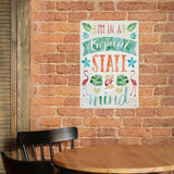 Tropical state of mind aluminum plaque, rust-proof wall art for home or office decor