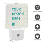 Customizable LED night light for bedrooms and bathrooms, featuring 'YOUR DESIGN HERE', energy-saving.