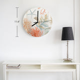 Modern Coral Ocean MDF Wall Clock 11.6" for Living Room, Kitchen, Office Decor