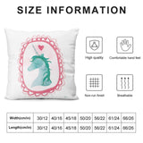 Unicorn throw pillow cover, soft and fluffy, available in multiple sizes, for sofa, couch, and living room decor.