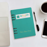 MyArtsyGift teal A5 loose-leaf notebook with Patricia Liying Huang signature, for note-taking & office supplies