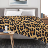 Animal skin 13 Flannel Blanket, leopard print design, perfect for home decor and comfort.