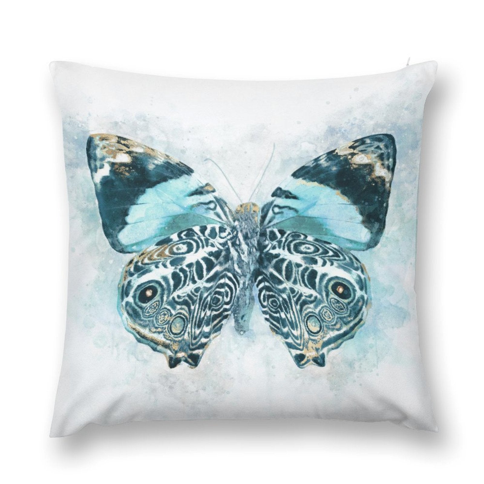 Butterfly design plush pillow cover, luxury soft fluffy decorative pillow for sofa, couch, and living room.