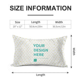 Customizable golden velvet throw pillow case, 20x12 inches, for living room decor, featuring 'YOUR DESIGN HERE'