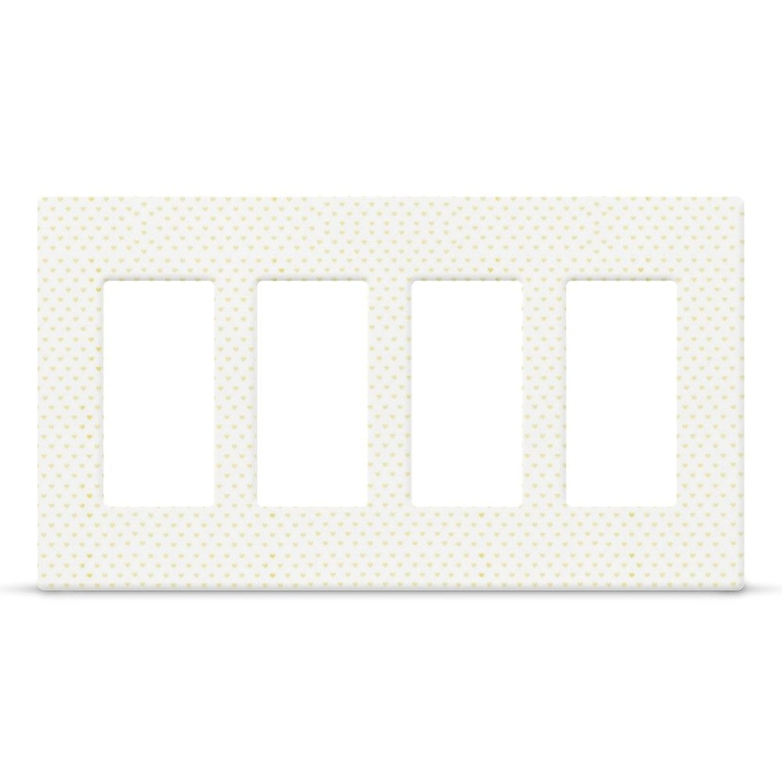 Custom light switch plate cover with yellow heart pattern for home decor, made of PC panel