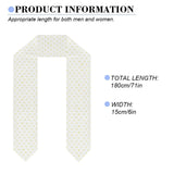 White graduation stole with yellow heart pattern. Custom graduation gift with dimensions: 180cm/71in length, 15cm/6in width.