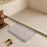 Coral velvet bathroom rug with HOME Sweet HOME text, non-slip, for bathroom