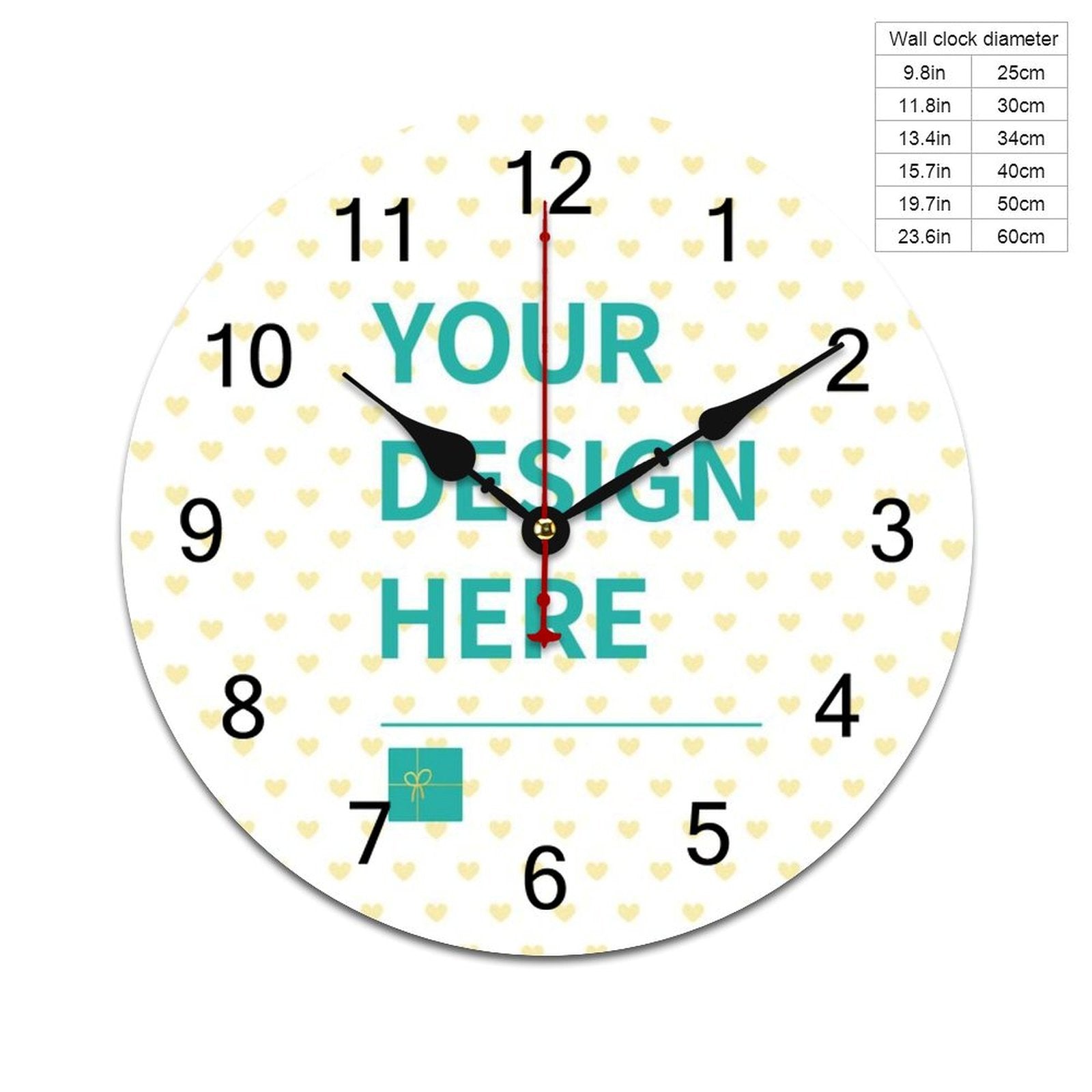Personalized PVC round silent clock with custom design - MyArtsyGift.com
