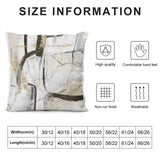 Square throw pillow cover with abstract art design, size information, high quality and comfortable hand feel.