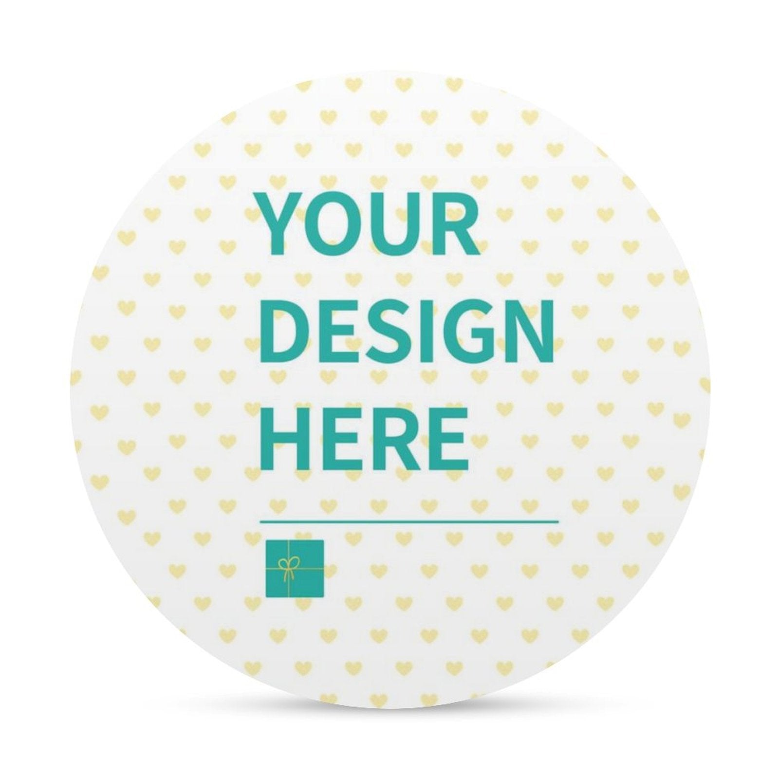 Customizable birth announcement sign, circular design with space for a personalized design.