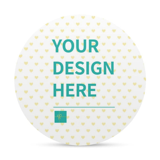 Customizable birth announcement sign, circular design with space for a personalized design.