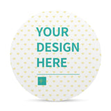 Customizable birth announcement sign, circular design with space for a personalized design.