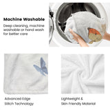 Blue Butterflies Flannel Blanket: Machine washable, soft and cozy, lightweight & skin friendly material.