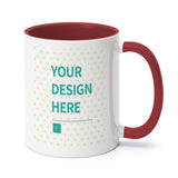 MyArtsyGift - Custom White Ceramic Mug, Personalized Inner Color Mug Customized Gift, Made in USA