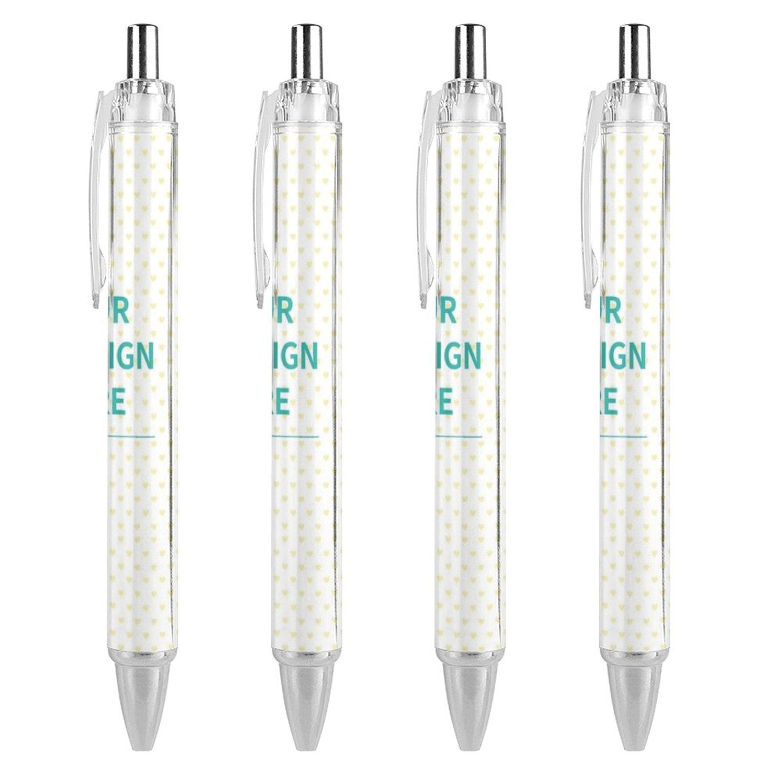 Personalized ballpoint pens with black ink and custom design on PC material, perfect student gift