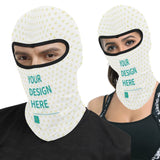 Customizable ski mask balaclava for men and women. Personalized winter face mask with your design on the front.