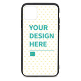 Custom iPhone 11 Pro Max case with your design, black border, TPU glass cover
