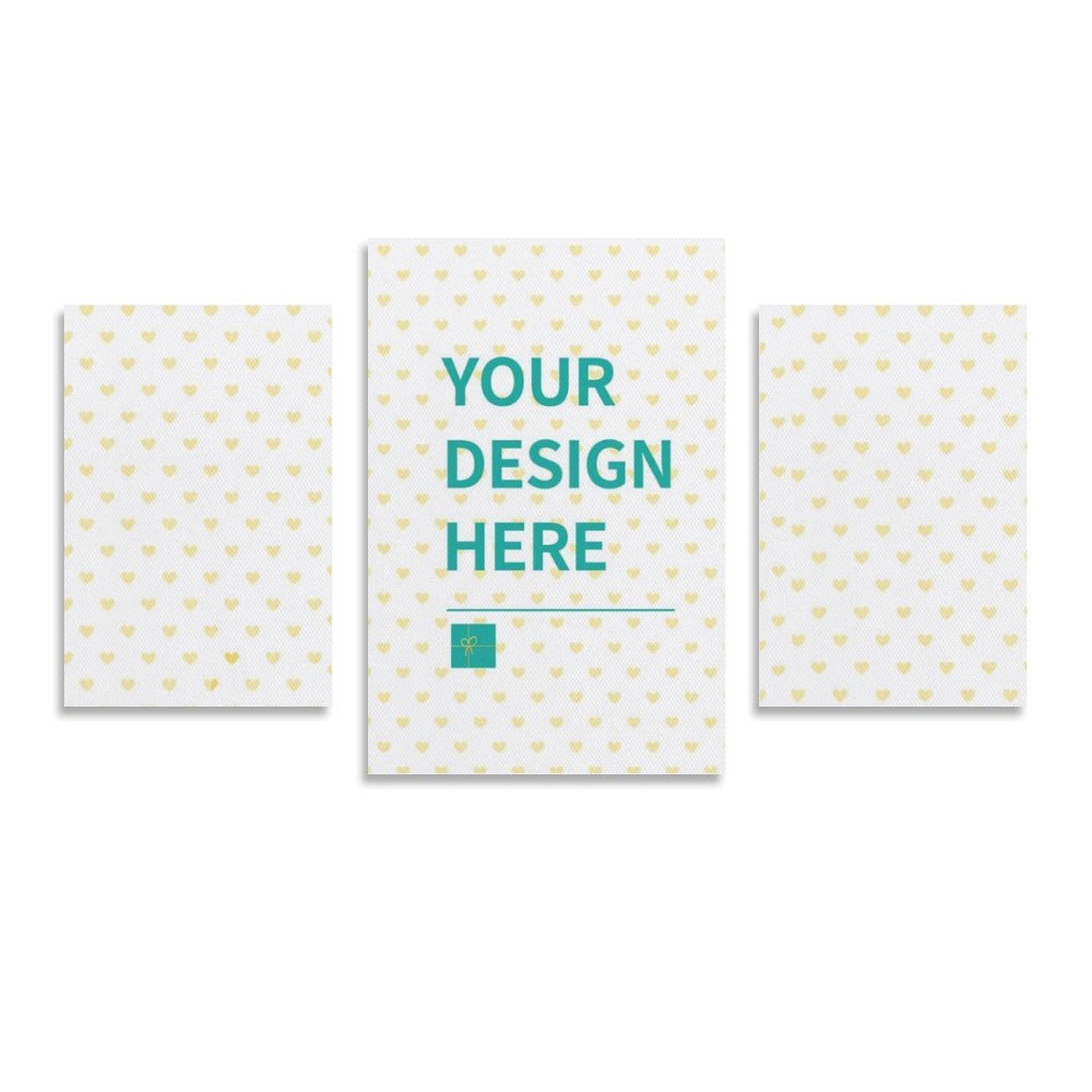 Custom Canvas Prints with Heart Pattern - Personalized Wall Art, Your Design Here, framed or unframed.