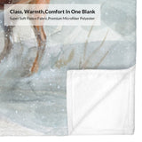 Winter snow forest deer flannel blanket made of fleece, cozy and warm, perfect for sofa or bed