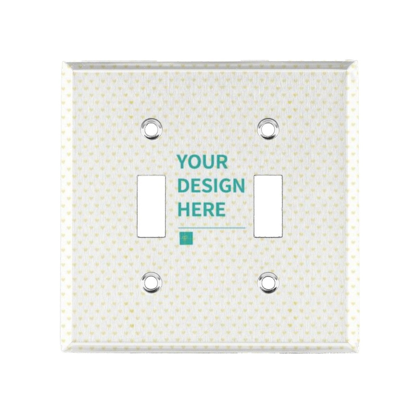 Customizable double toggle switch plate with heart pattern, personalized wall decor for home or office.
