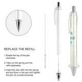 Replacing refill of custom ballpoint pen. PC material pen with step-by-step instructions for students, graduation gift.
