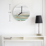 Modern MDF wall clock with abstract watercolor design, 11.6-inch, for living room, kitchen, or office decor.