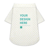 Customizable dog shirt vest in white with heart pattern. Perfect for personalized pet designs.