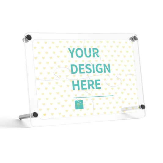 MyArtsyGift - Custom Acrylic Puzzle Photo Frame Customized Jigsaw Puzzles from Picture Personalized Desktop Clear Photo Frame for Family Weddings Lovers Friends Pet Gifts