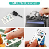 Stainless steel multi-tool credit card multitool for men, with multiple functions and a custom design area, perfect gift