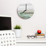 Modern MDF wall clock with abstract art for living room, kitchen or office decor, round shape