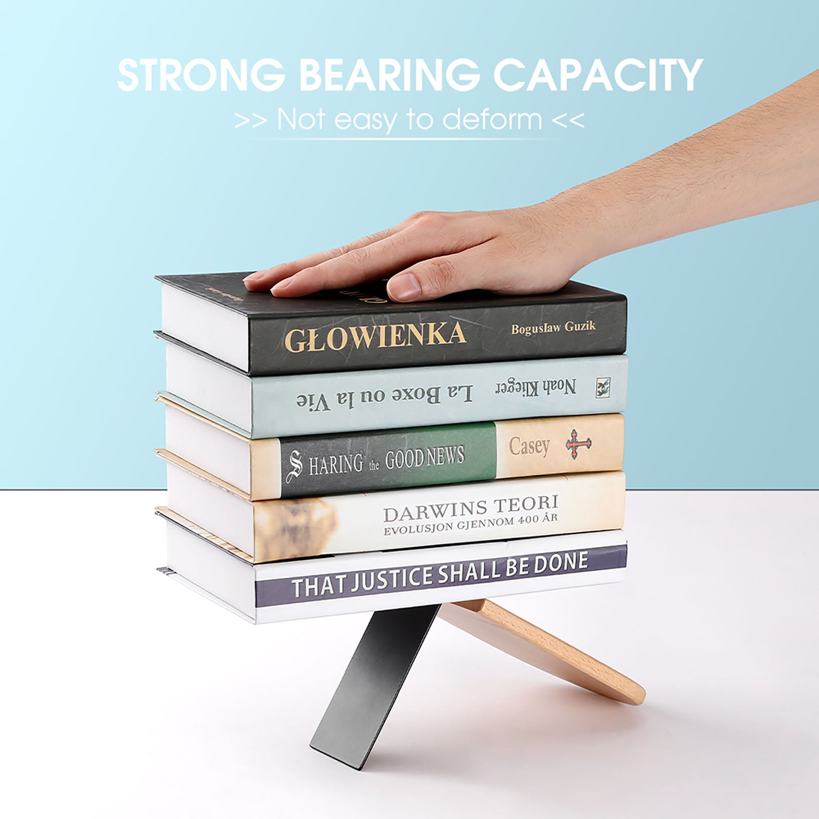 Wooden and Metal Bookends, Strong bearing capacity, not easy to deform, books on the bookends