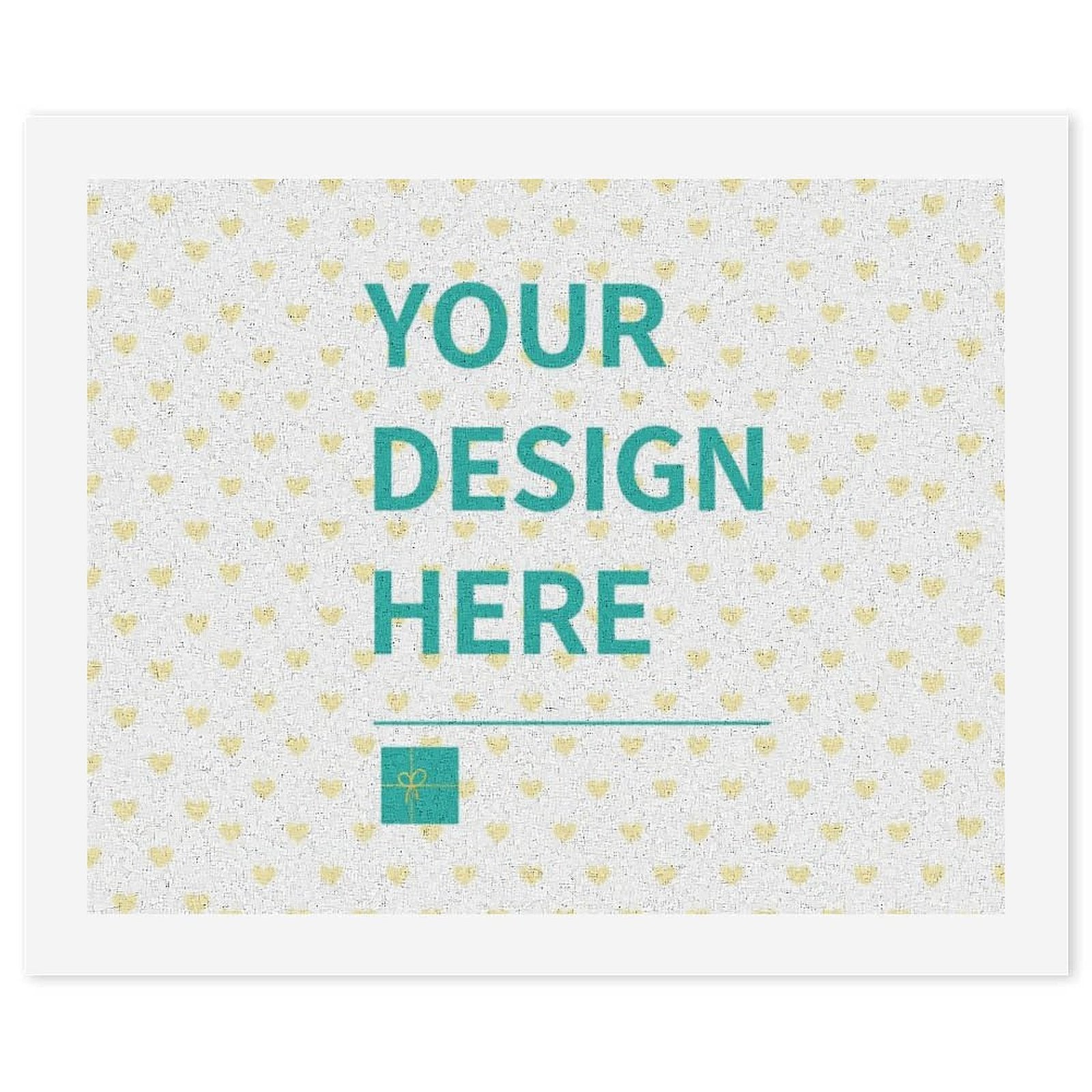 Custom paint by numbers canvas with YOUR DESIGN HERE text, featuring yellow hearts pattern, a great DIY gift option.