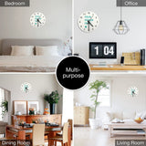 Personalized wooden wall clock in various rooms, customizable design, perfect for home decor and gifts.