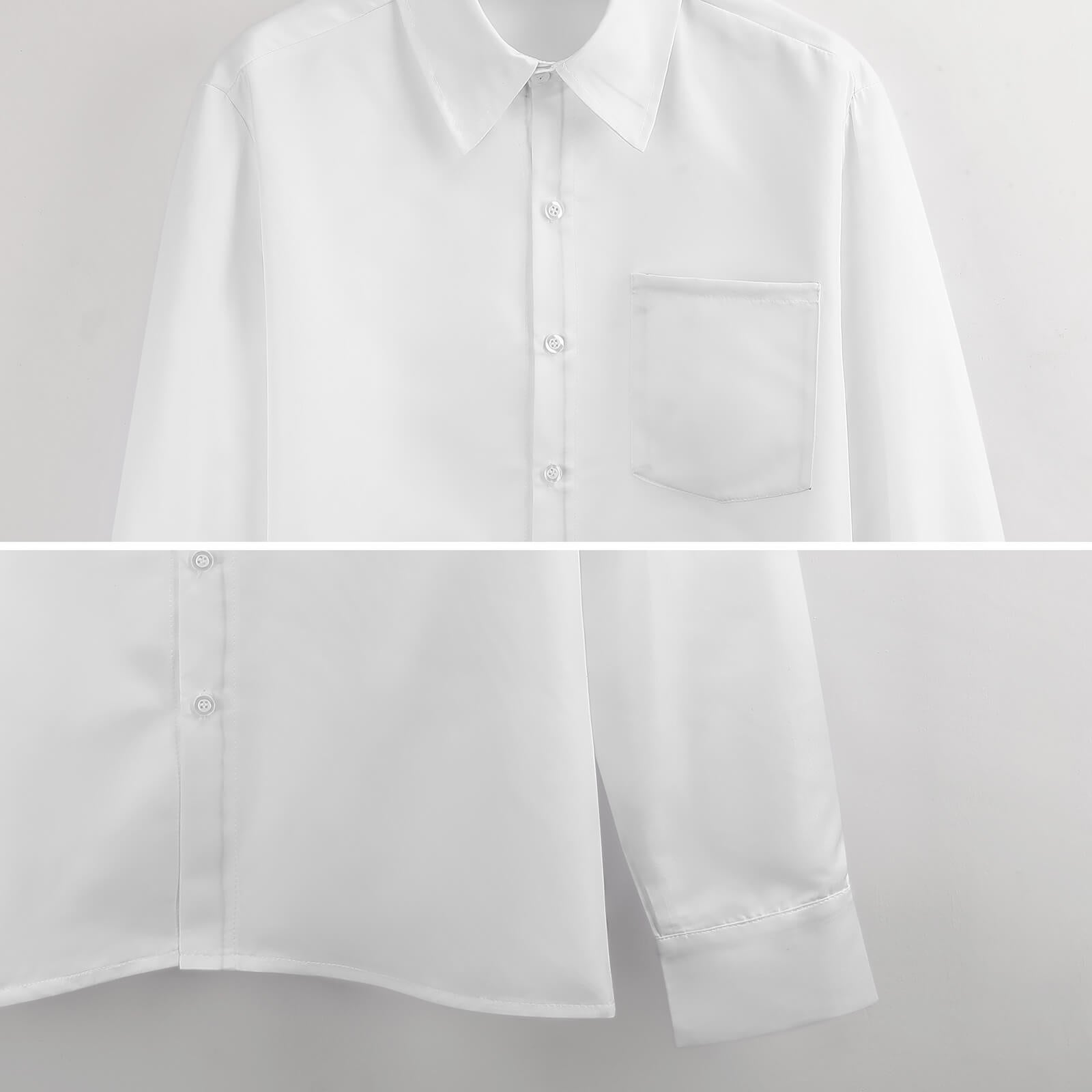 White men's long sleeve shirt with pocket. Casual button-down shirt, perfect for personalization.