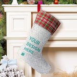 Personalized Christmas stocking with customizable design option and plaid cuff for Christmas party decoration
