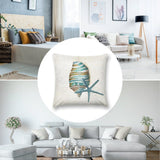Soft plush pillow cover with seashell and starfish design, perfect for sofa and living room decor, short plush material