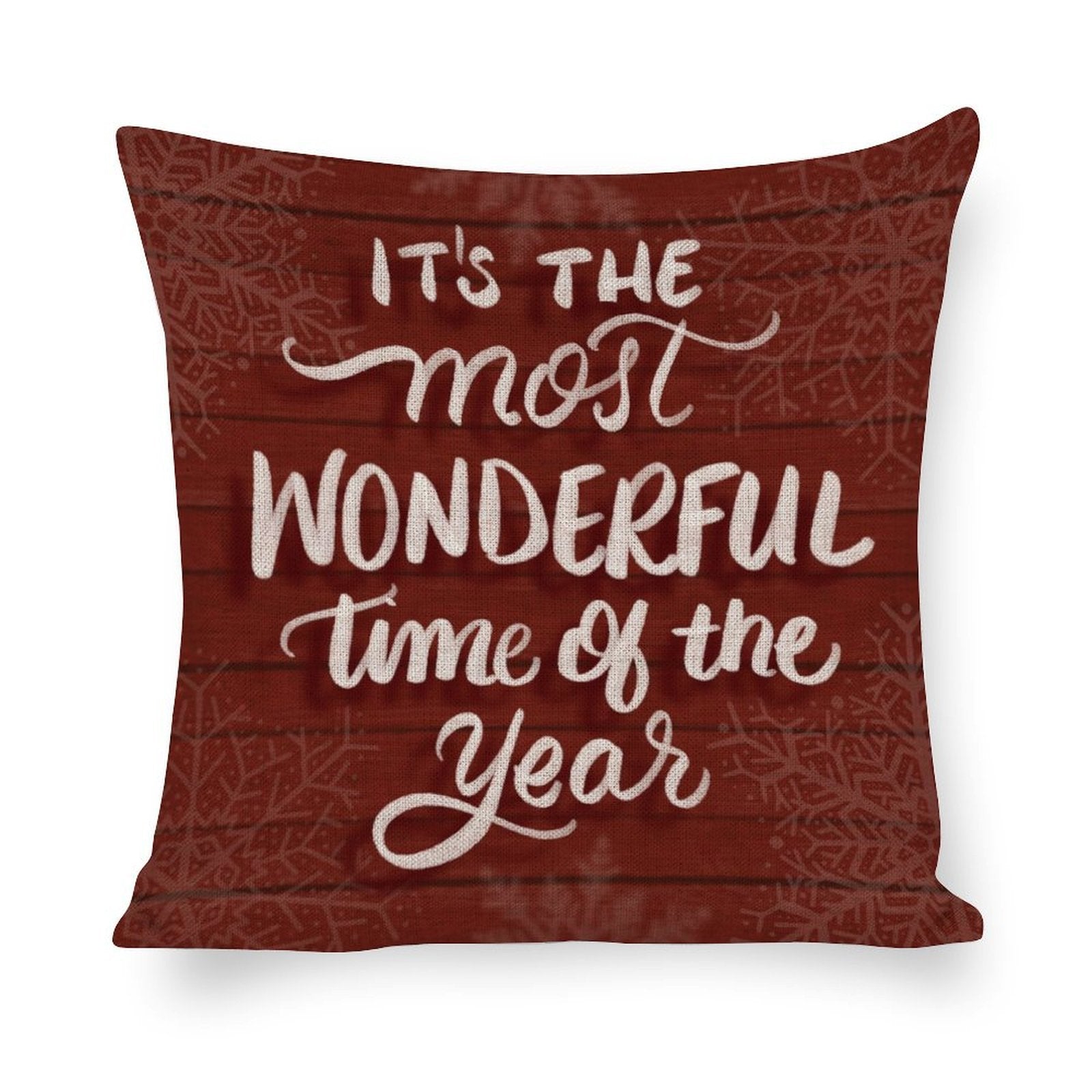 Christmas Pillow Cover, Linen Pillowcase with holiday phrase for bedroom and living room decor.