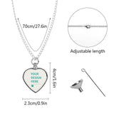 Personalized dog memorial necklace with 'YOUR DESIGN HERE' heart pendant. Alloy, adjustable chain.