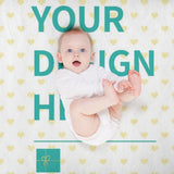 Customizable lamb wool fleece blanket with baby, heart pattern, personalized design, perfect gift for baby,MyArtsyGift