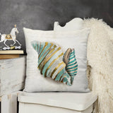 Soft plush pillow cover with seashell design, perfect for sofa and living room decoration.