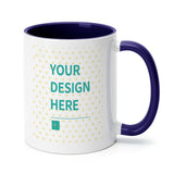 MyArtsyGift - Custom White Ceramic Mug, Personalized Inner Color Mug Customized Gift, Made in USA