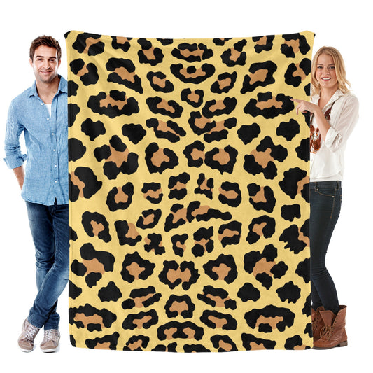 Animal Skin 31 Flannel Blanket, leopard print blanket made in USA