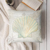 Decorative plush pillow cover with a seashell design, soft material for sofa or couch decor, MyArtsyGift